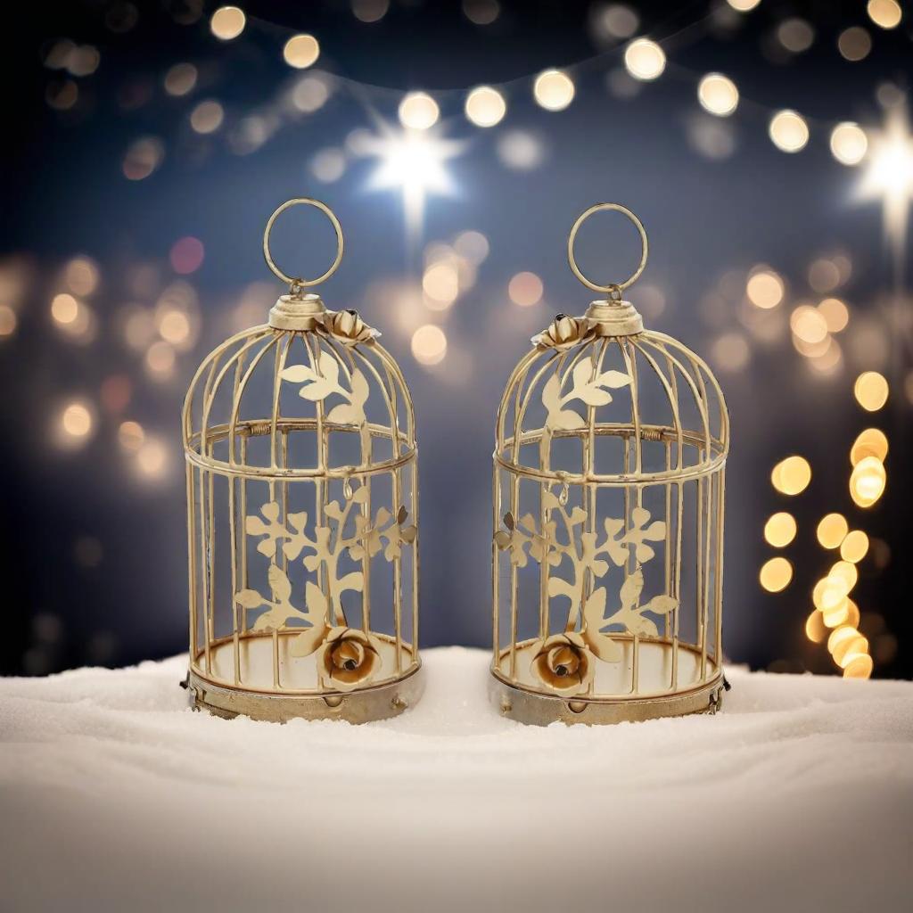 Golden Rose Mini Cages, Set of 2