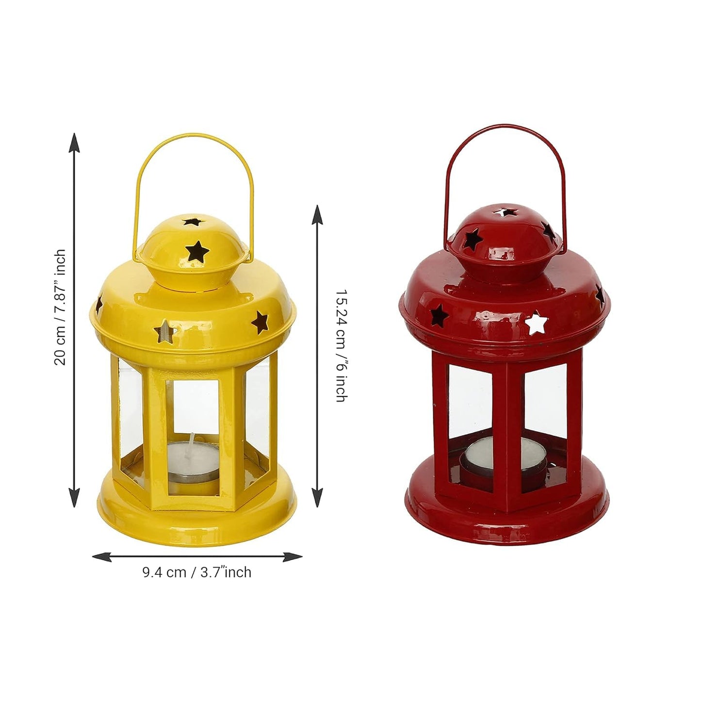 Candy Mini Lanterns, Set of 2, Red & Yellow
