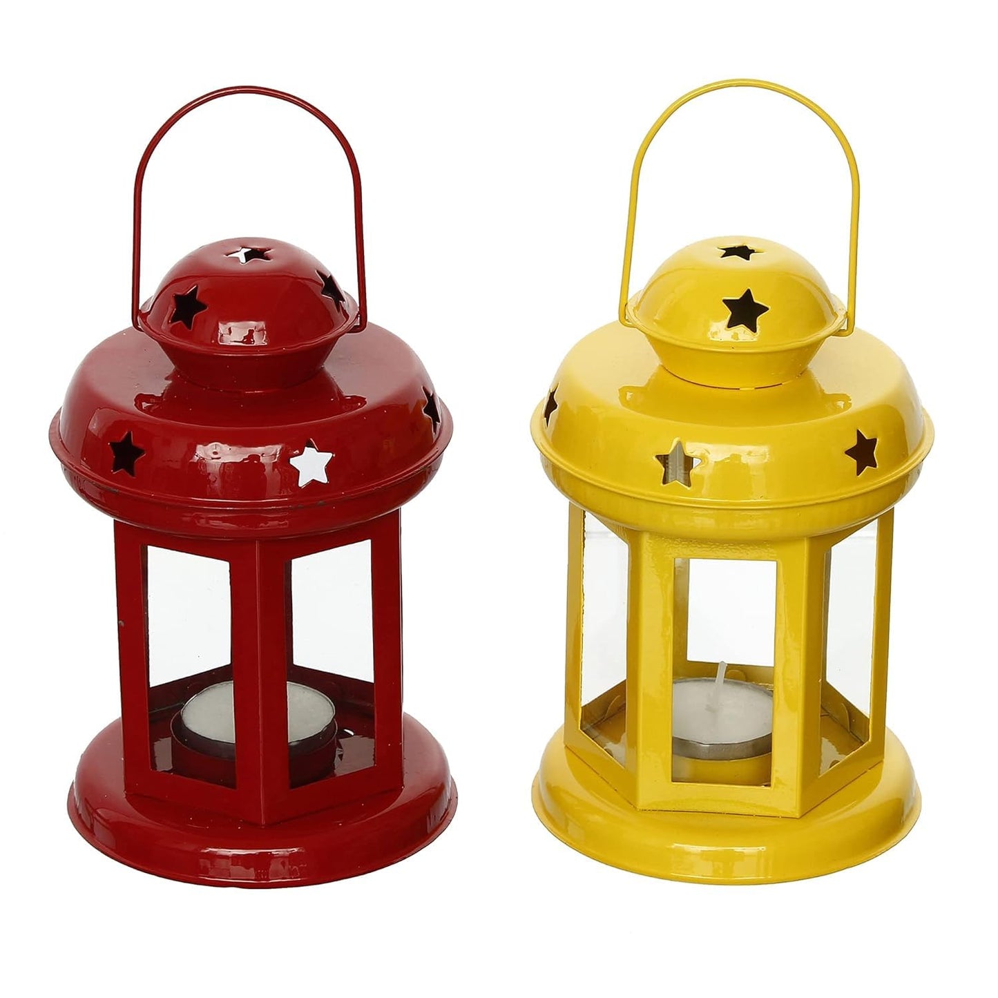 Candy Mini Lanterns, Set of 2, Red & Yellow