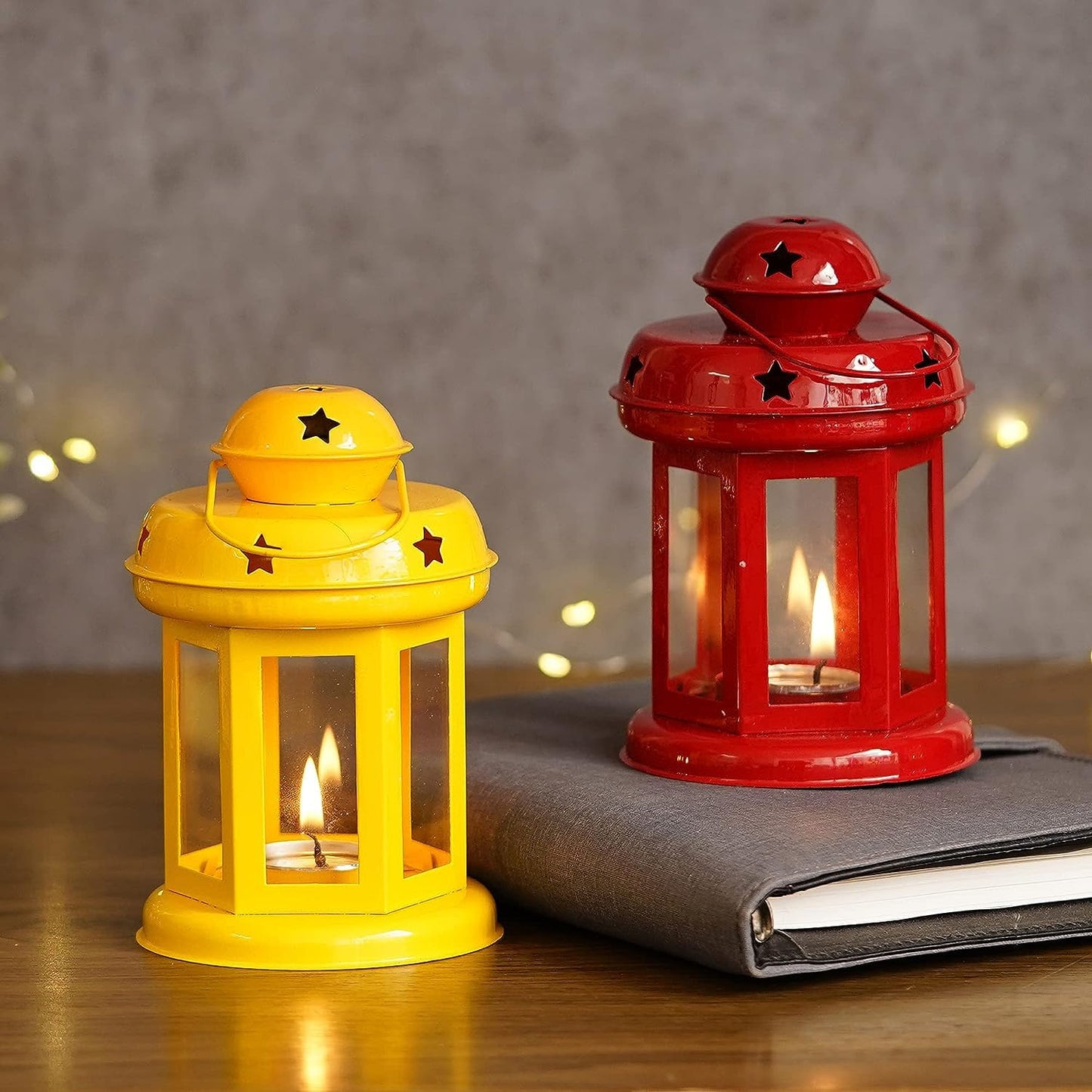 Candy Mini Lanterns, Set of 2, Red & Yellow