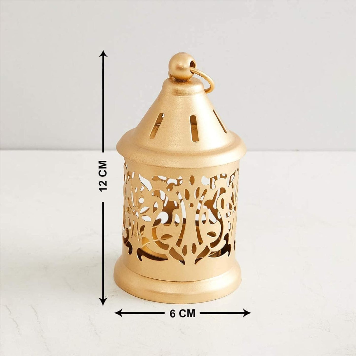 Golden Mini Castle Lanterns, Set of 4