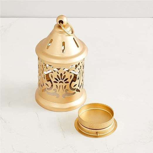 Golden Mini Castle Lanterns, Set of 2