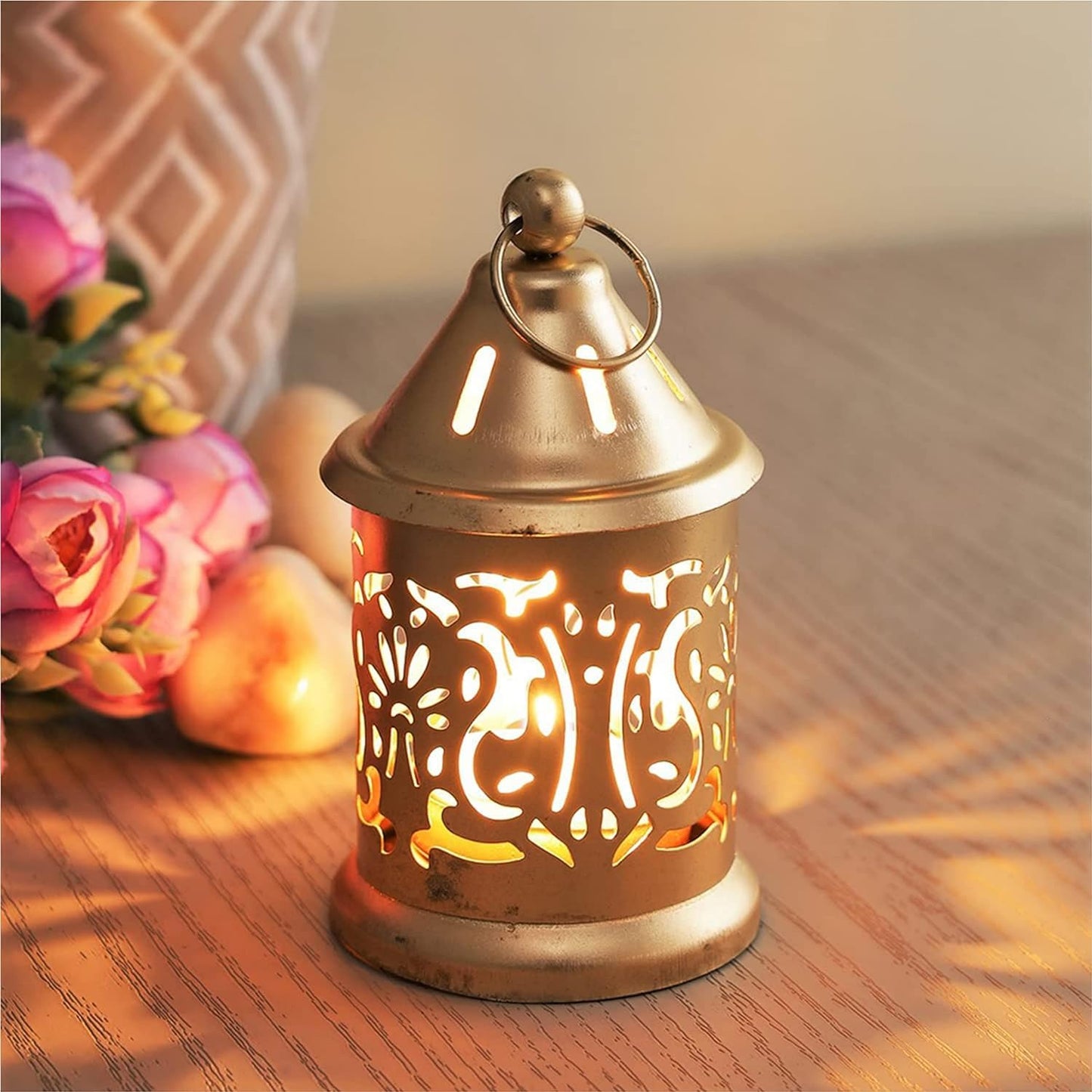 Golden Mini Castle Lanterns, Set of 2