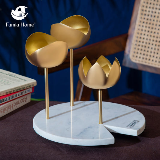 Metal Urli Bowl Stand Set of 3