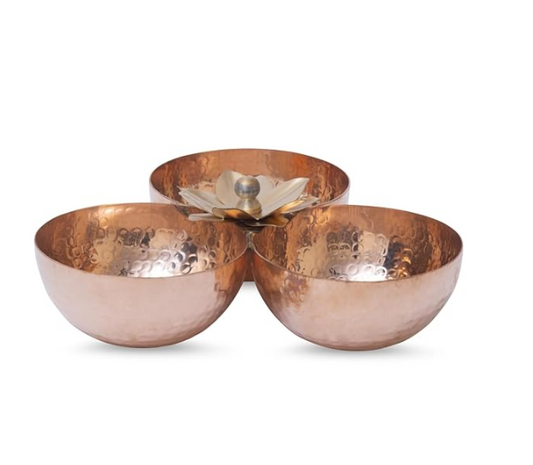 Metal Flower Bowl Set of 3