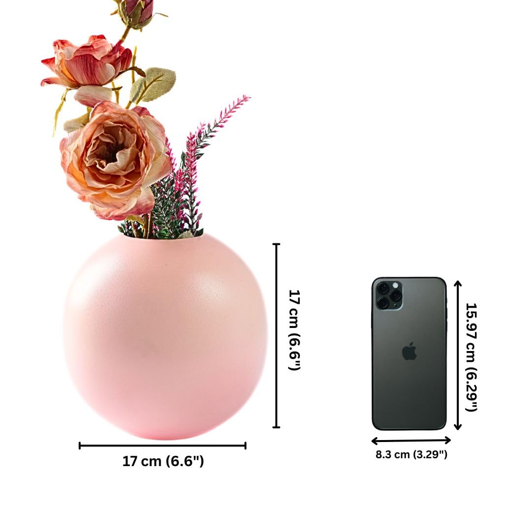 Exclusive Metal FloraSphere Pink Flower Vase (Large)