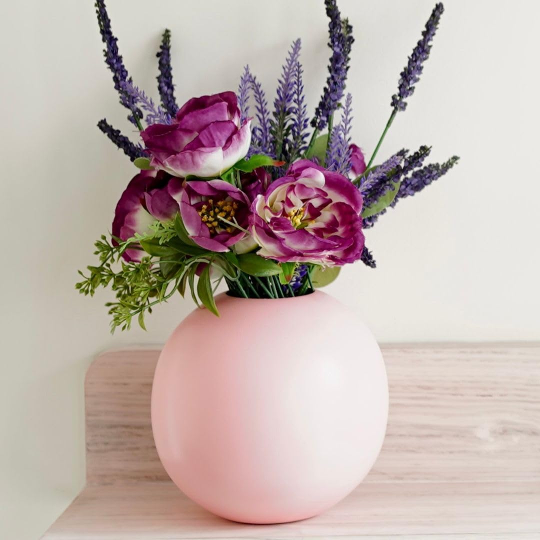 Exclusive Metal FloraSphere Pink Flower Vase (Large)