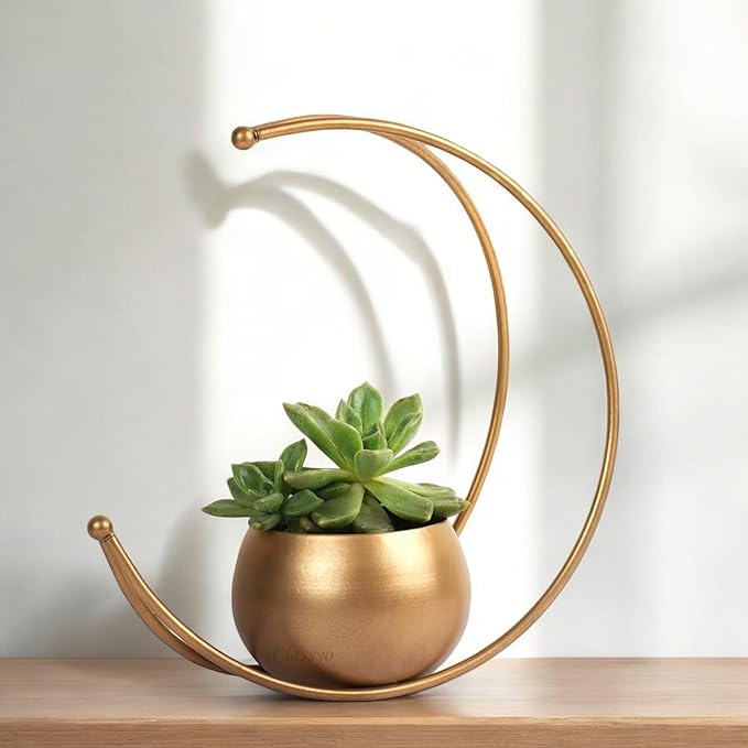 Golden Crescent Flower Vase