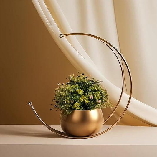 Golden Crescent Flower Vase