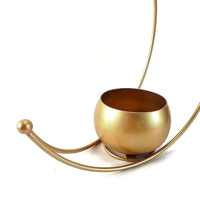 Golden Crescent Flower Vase